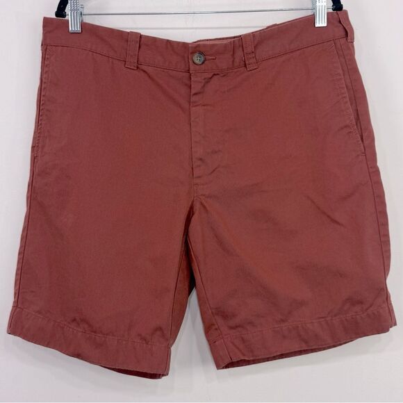 J. Crew GRAMERCY Rust Red 100% Cotton Flat Front Casual Shorts - Picture 1 of 13
